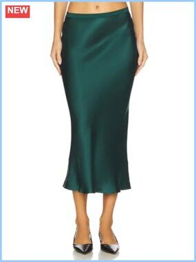 Silk Satin Mermaid Midi Skirt High Waist Office Work Skirt